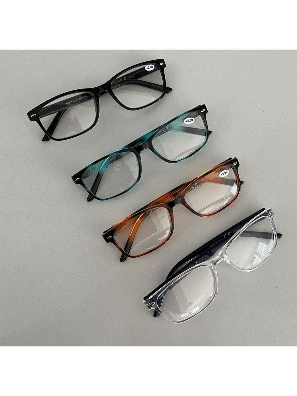 READING GLASSES Modfans Readers Lot of 4 Pairs +2.00 Various Colours Travel